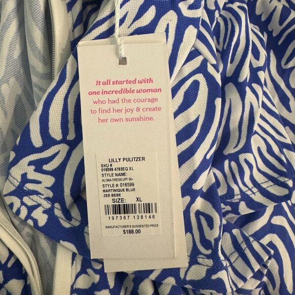 Lilly Pulitzer Luxletic Alona Dress Womens XL Martinique Blue UPF 50+ - Picture 3 of 3